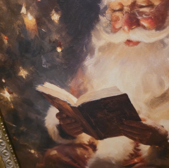 Santa Claus Reading by Candlelight Framed Art HomeGoods Petal Lane Home Christma - Picture 4 of 10